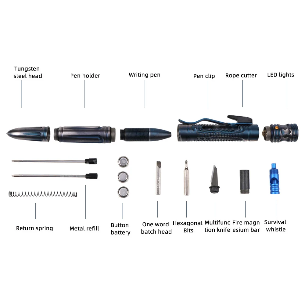 Stainless Steel Outdoor Tactical Pen A Multi-functional EDC Essential for Women's Self-Defense and Portable Anti-Wolf Equipment