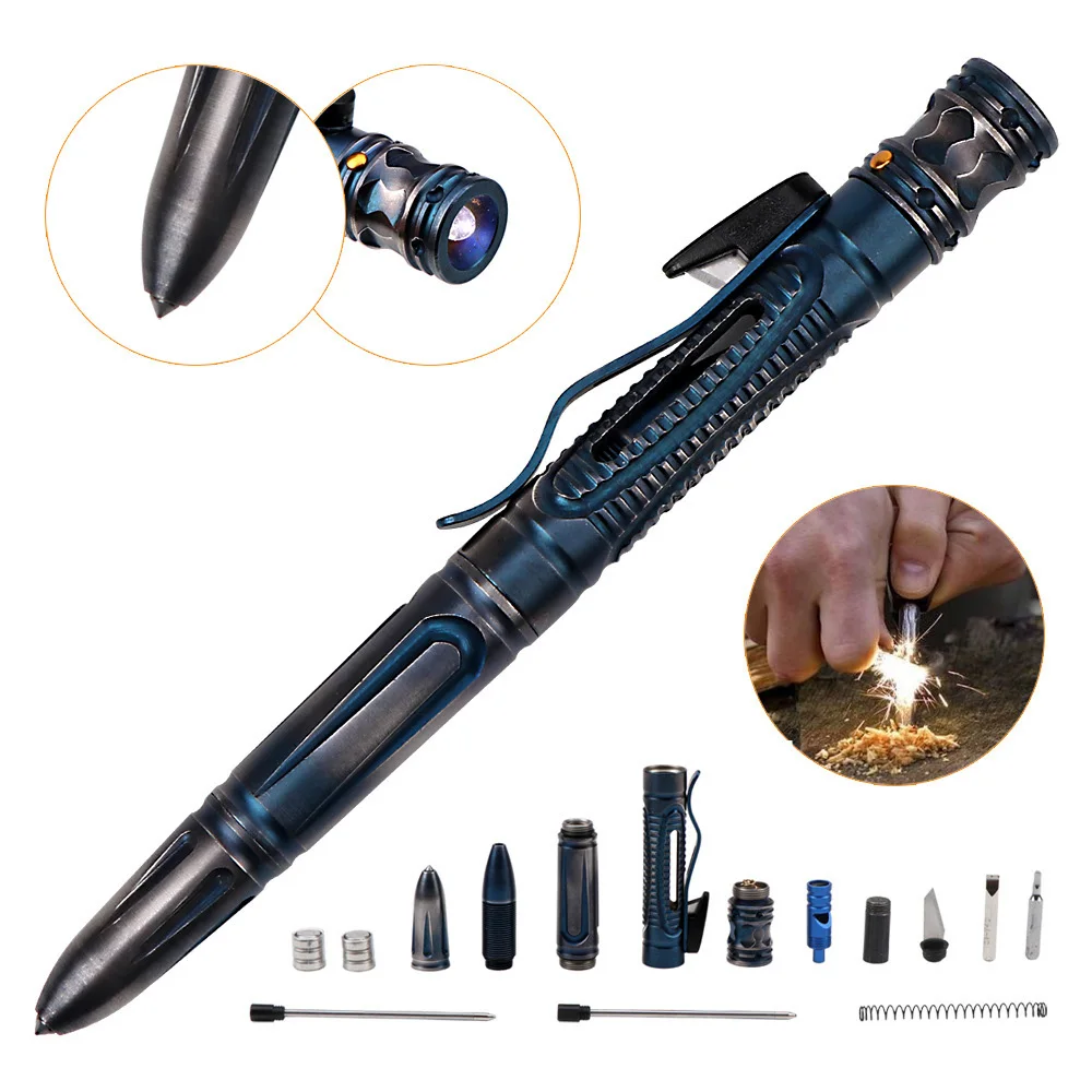 Stainless Steel Outdoor Tactical Pen A Multi-functional EDC Essential for Women's Self-Defense and Portable Anti-Wolf Equipment