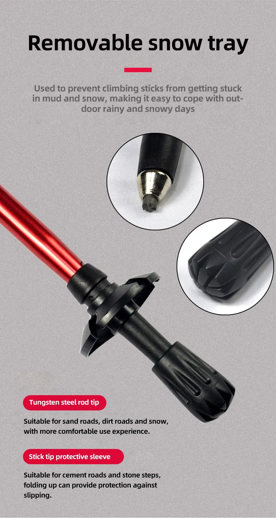 Portable Telescopic Trekking Pole: A Convenient 5-Section Outdoor Foldable Walking and Hiking Stick for Nordic Elderly