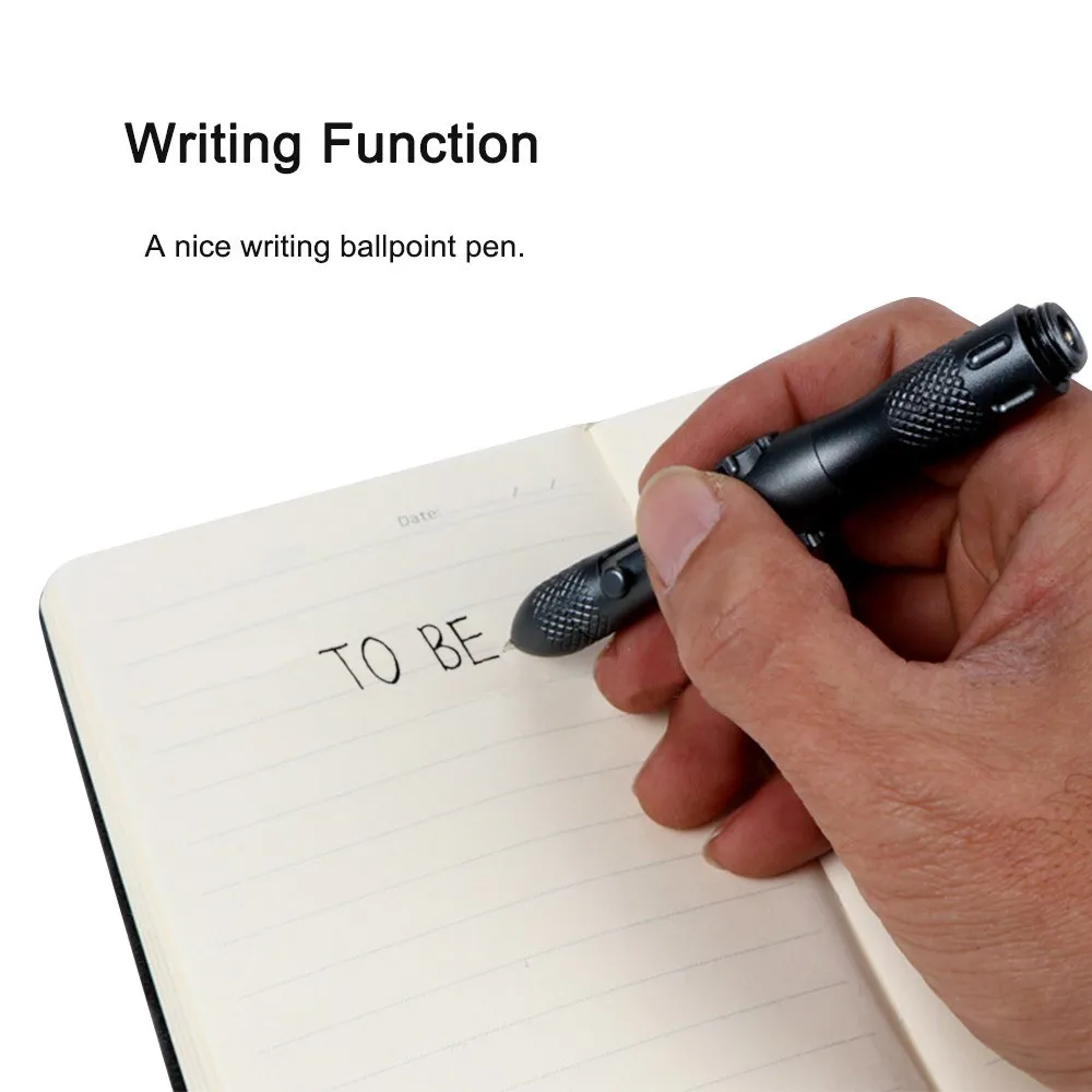 Aluminum Alloy Tactical Pen Multi-Functional Fingertip Gyro Pen with Light, Glass Breaker, and Survival Tools for Anti-Wolf Defense and Decompression
