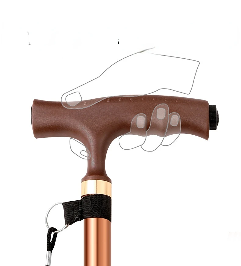 Telescopic Folding Walking Cane with Aluminum Alloy Construction, Doubling as a Baton and Crutch for Hiking, Trekking, and North Pole Expeditions