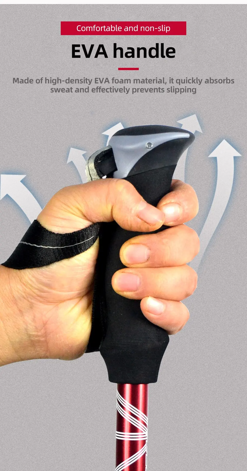 Portable Telescopic Trekking Pole: A Convenient 5-Section Outdoor Foldable Walking and Hiking Stick for Nordic Elderly