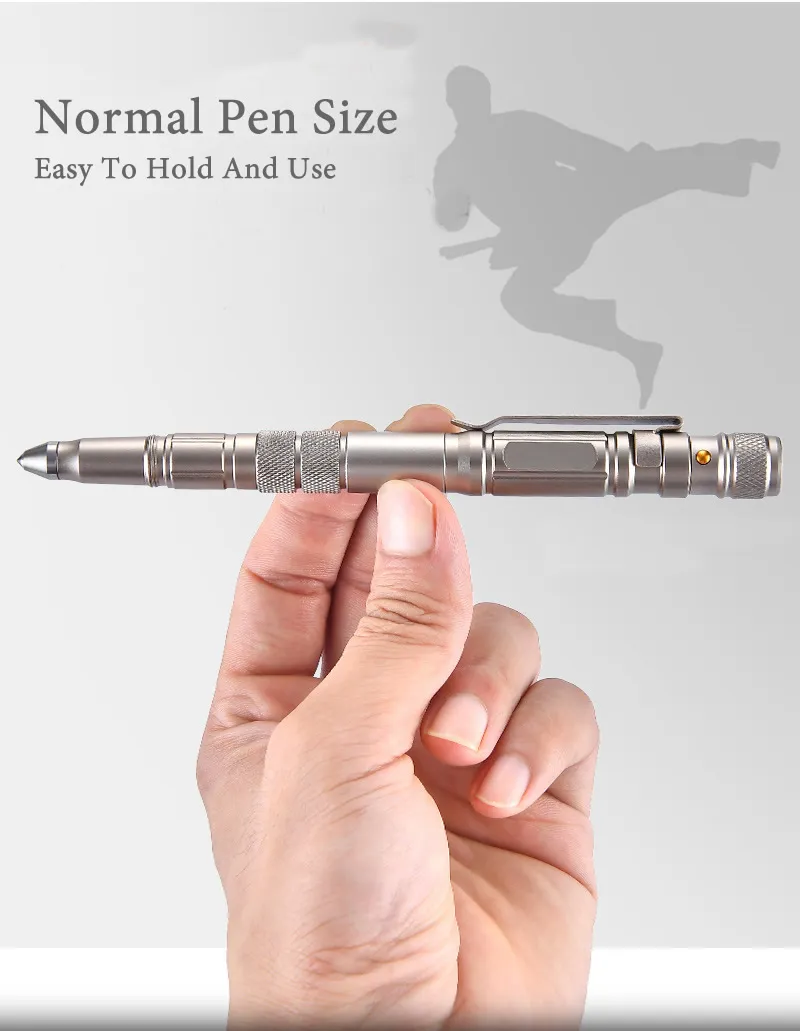 Military-Grade Multi-Function Self-Defense Pen with Emergency Flashlight, Strobe, Bottle Opener, Window Breaker, and Outdoor Survival Features for EDC