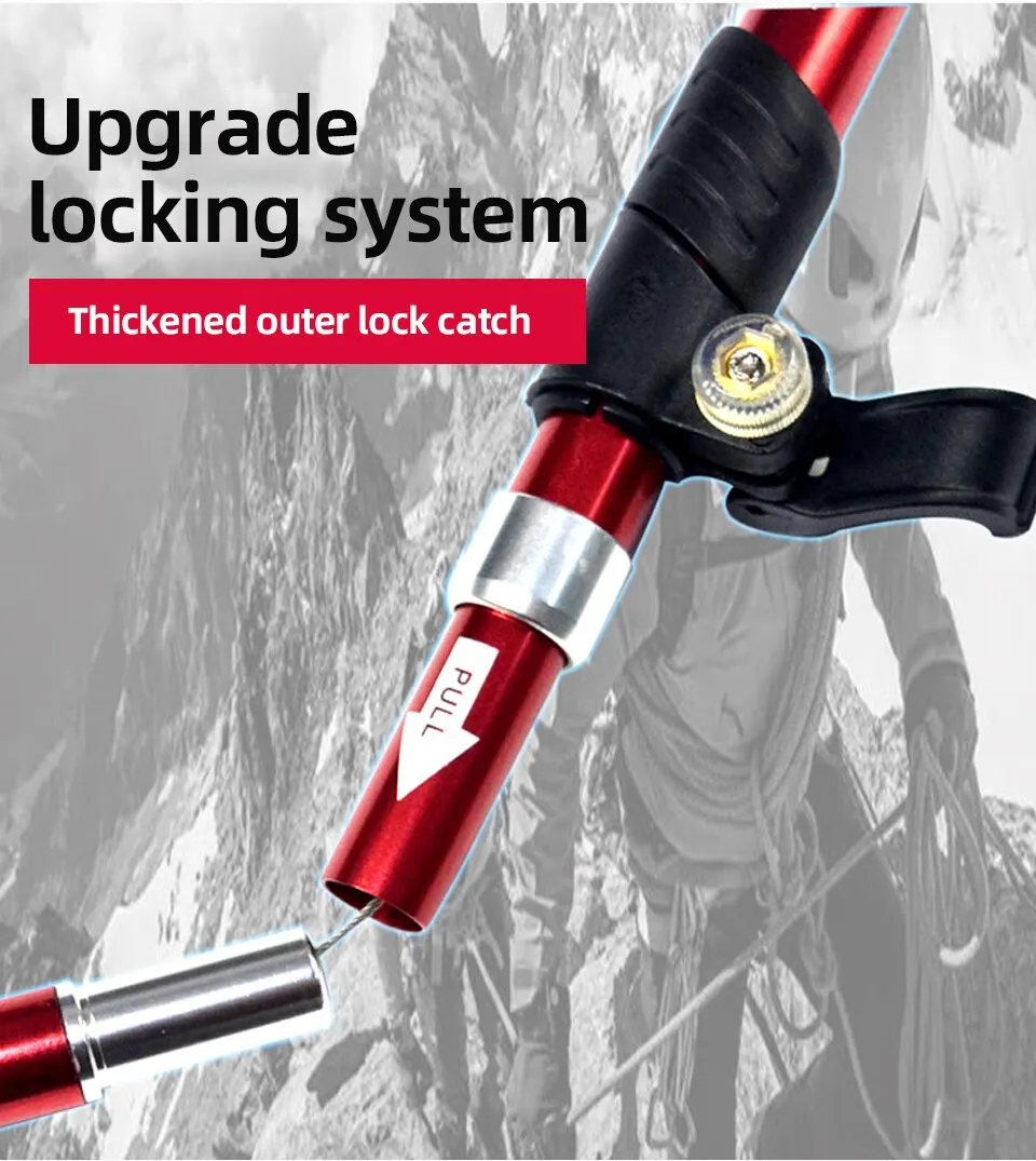 Portable Telescopic Trekking Pole: A Convenient 5-Section Outdoor Foldable Walking and Hiking Stick for Nordic Elderly