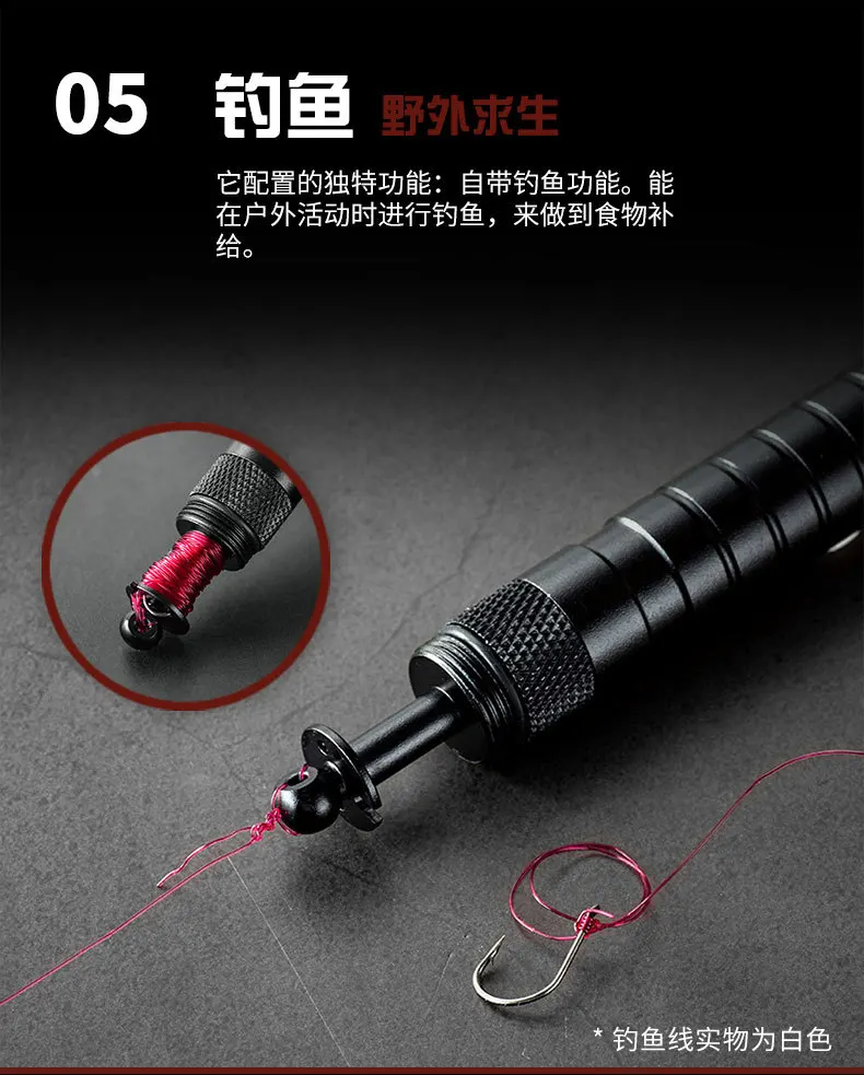 Tactical Survival Gear All-in-One Multitool with Lighter (Fuel not Included), Fishing Tool, Glass Breaker, Whistle, and Camping Blade