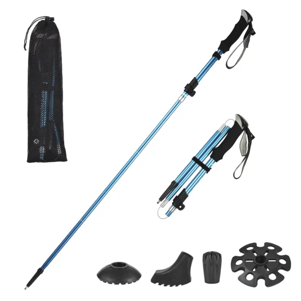 Ultralight 5-Fold Collapsible Trekking Pole An Essential Walking Stick for Hiking, Camping, and Mountaineering - Image 2