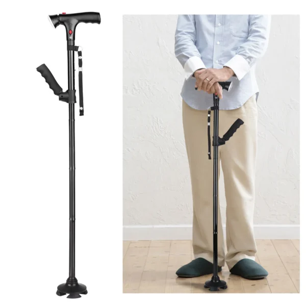 Folding Adjustable Walking Canes with LED Lights: Lightweight, Collapsible, and Ideal for Seniors, Men, and Women - Image 5