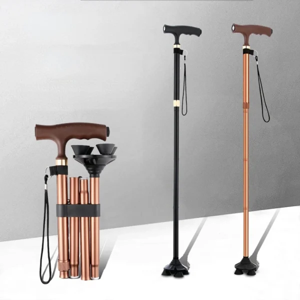 Telescopic Folding Walking Cane with Aluminum Alloy Construction, Doubling as a Baton and Crutch for Hiking, Trekking, and North Pole Expeditions - Image 5