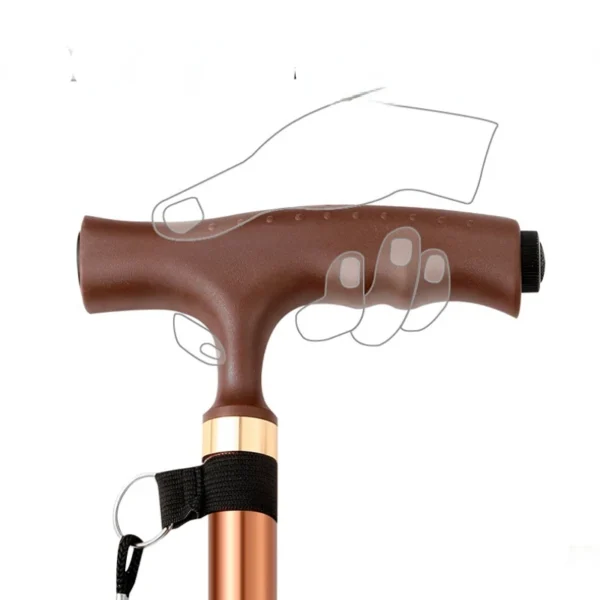 Telescopic Folding Walking Cane with Aluminum Alloy Construction, Doubling as a Baton and Crutch for Hiking, Trekking, and North Pole Expeditions - Image 6