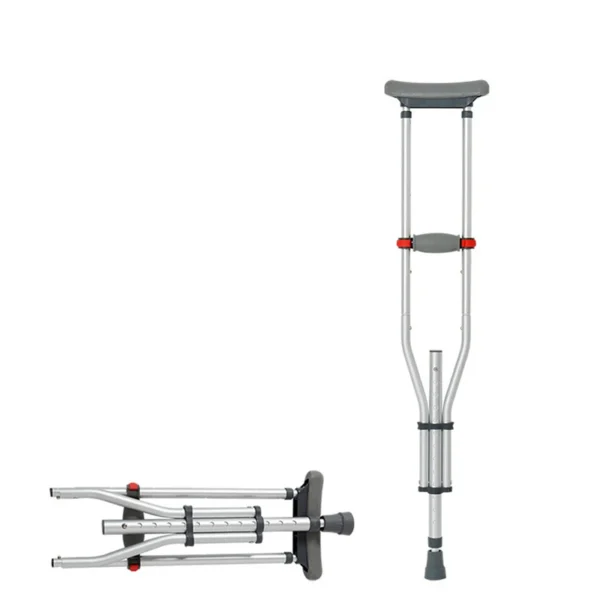 Aluminum Alloy Folding Armpit Crutch - Adjustable Walker for Elderly & Toddler Rehabilitation - Image 2