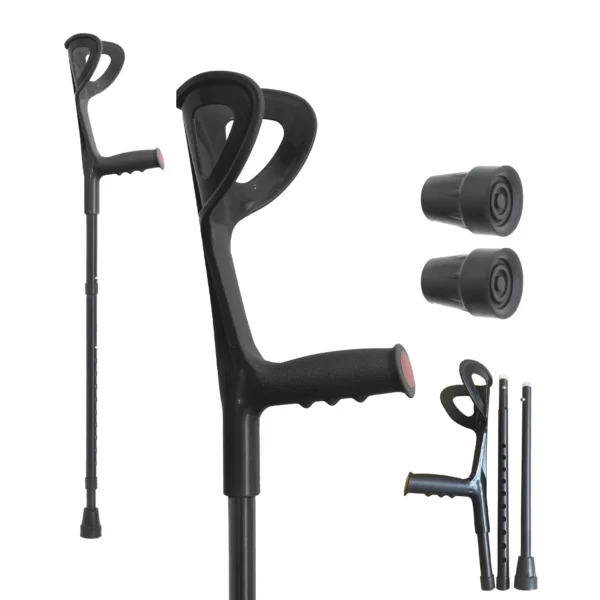 Lightweight Adjustable Forearm Canes with Ergonomic Design, Comfortable Grip, and Non-Skid Rubber Tips